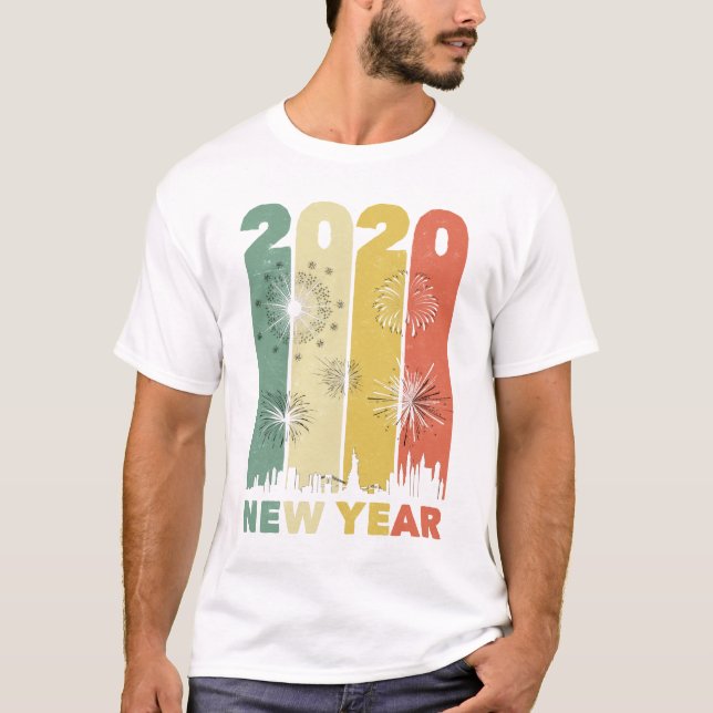 Camiseta Véspera de ano novo Engraçada da Família de Festa  (Frente)