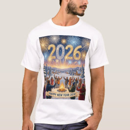 Camiseta Véspera de Ano Novo na Aldeia – Celebração de 2026