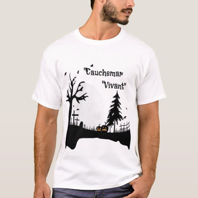 Camiseta Veste à Capuche "Cauchemar Vivant" Style horreur (Frente)