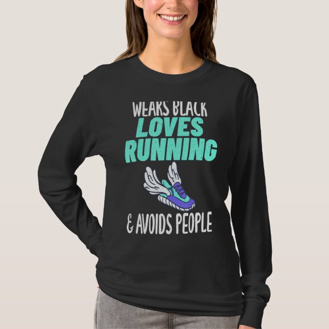 Camiseta Veste Adores Pretos Correndo E Evita A Marath Pess (Frente)