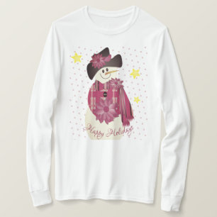 Camiseta Veste de Férias Adoráveis de Snowman