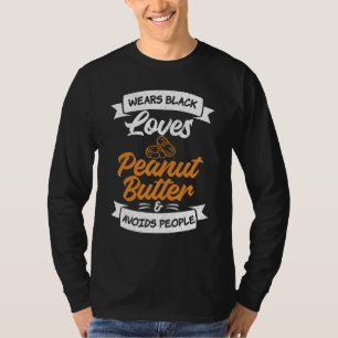 Camiseta Veste Manteiga De Amendoim Preta E Evita Pessoas