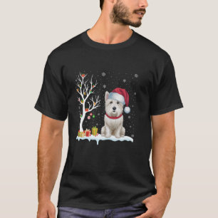 Camiseta Vestido Cachorro Santa Hat Árvore Festiva Natal