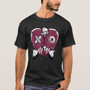 Camiseta Vestido Cardíaco de Natal Coração Correspondente 1