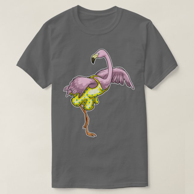 Camiseta Vestido de Bolinhas Flamingo (Frente do Design)