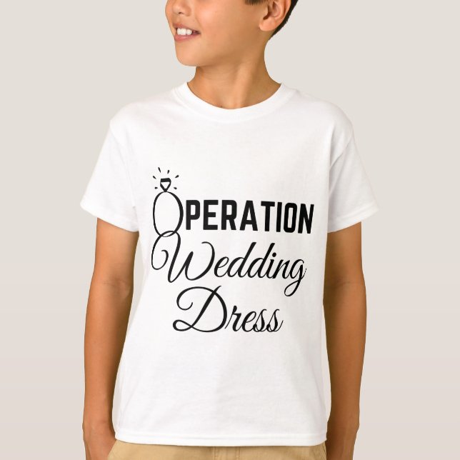 Camiseta Vestido de Casamento Comprando Operação Vestido de (Frente)