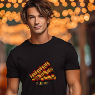 Camiseta Vestido de Halloween bacon im com casal engraçado