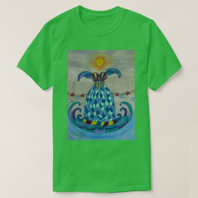 Camiseta Vestido de Sereia de Verão (Frente do Design)