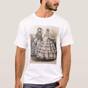 Camiseta Vestido do dia para 1858, gravado por Barreau