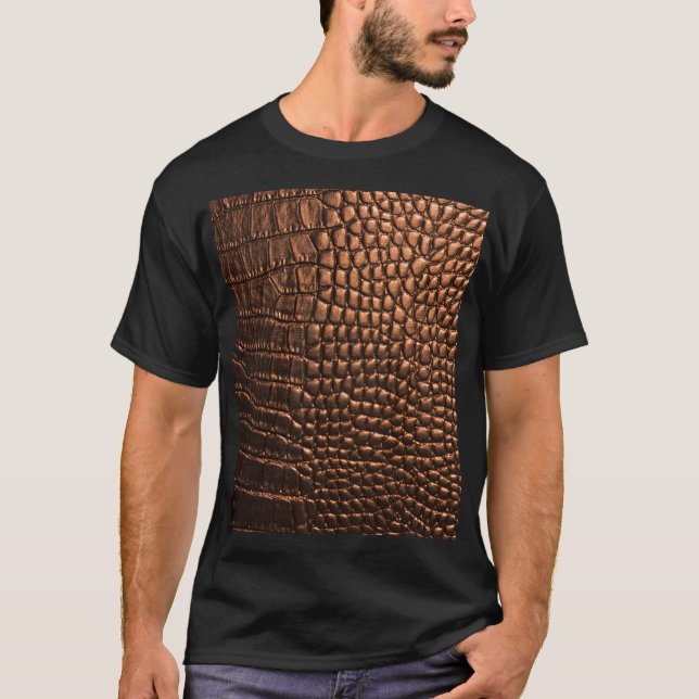 Camiseta Vestido: textura de couro crocodilo. (Frente)