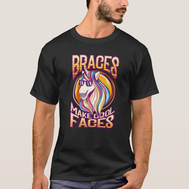 Camiseta Vestígios Dentários Para Crianças Unicórnio Com Ve (Frente)