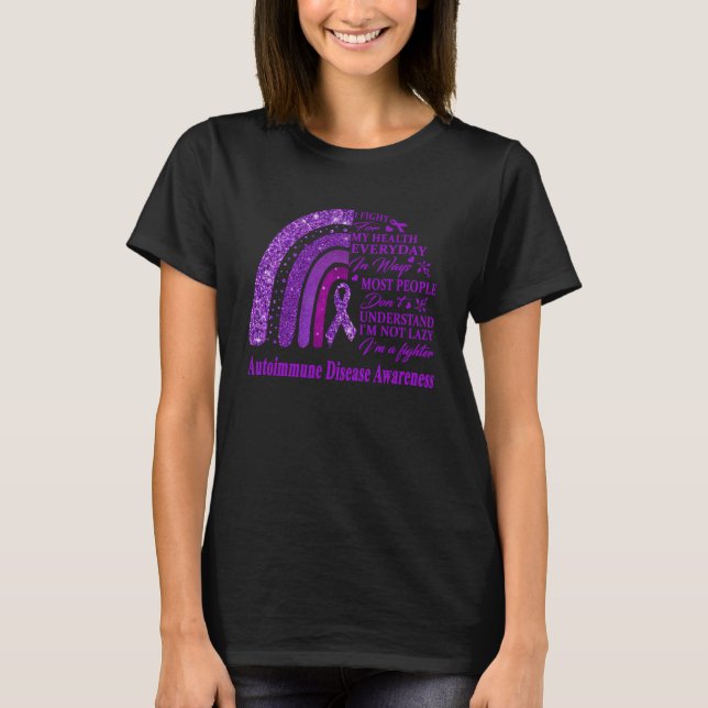 Camiseta Vestimos Com Roxo Para A Awarene Da Doença Autoimu (Frente)