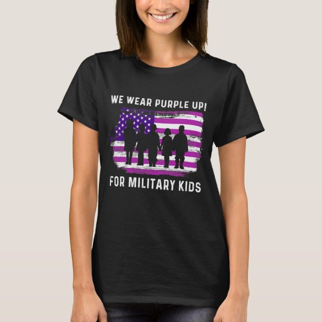 Camiseta Vestimos Criança Militar Roxo (Frente)