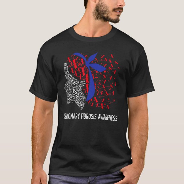 Camiseta Vestimos Vermelho E Azul Para Awarenes De Fibrose  (Frente)