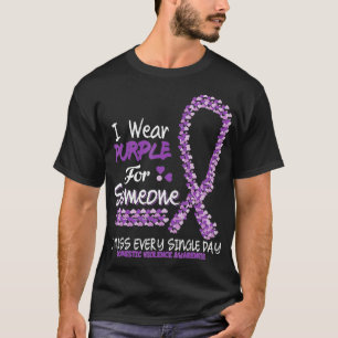 Camiseta Vestir a Consciência da Violência Doméstica Roxa
