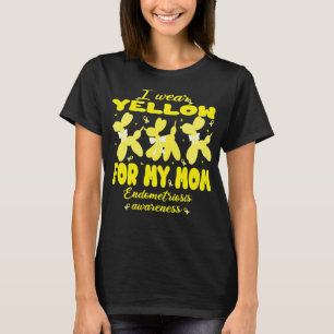 Camiseta Vestir Amarelo Para A Endometriose Do Cão-De-Balão