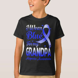 Camiseta Vestir Azul Para A Consciência Do Meu Avô Alopecia