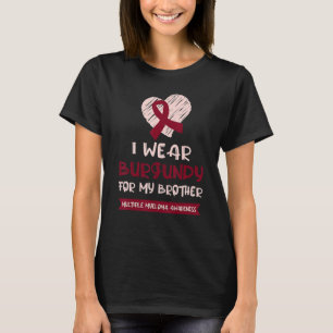 Camiseta Vestir Borgonha Para Irmão Múltiplo Myeloma Awaren
