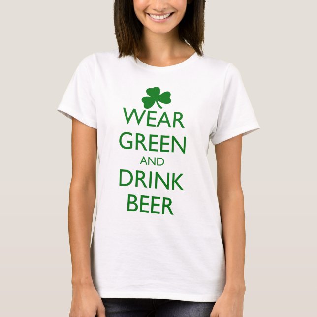 CAMISETA VESTIR CERVEJA VERDE E BEBER (Frente)