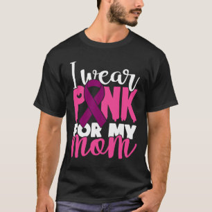 Camiseta Vestir Cor-De-Rosa Para A Minha Mãe Apoiar O Cance