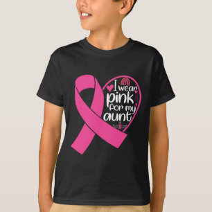 Camiseta Vestir Cor-De-Rosa Para O Cancer Da Minha Tia De S
