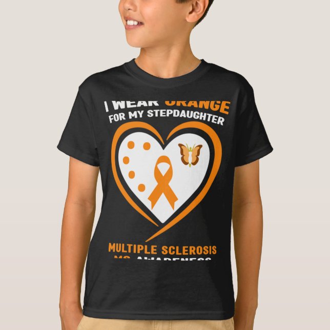 Camiseta Vestir Laranja Para A Esclerose Múltipla Do Stepfi (Frente)