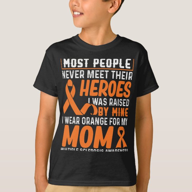 Camiseta Vestir Laranja Para A Minha Mãe Esclerose Múltipla (Frente)