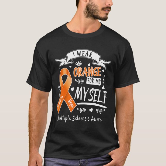 Camiseta Vestir Laranja Para Mim Mesma E Esclerose Múltipla (Frente)