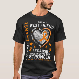 Camiseta Vestir Laranja Para Minha Melhor Amiga Esclerose M