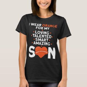 Camiseta Vestir Laranja Para O Meu Filho Com Awarenes De Es