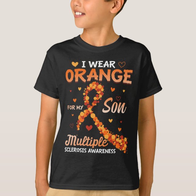 Camiseta Vestir Laranja Para O Meu Filho Com Awarenes De Es (Frente)