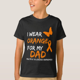 Camiseta Vestir Laranja Para O Meu Pai Fita De Esclerose Mú