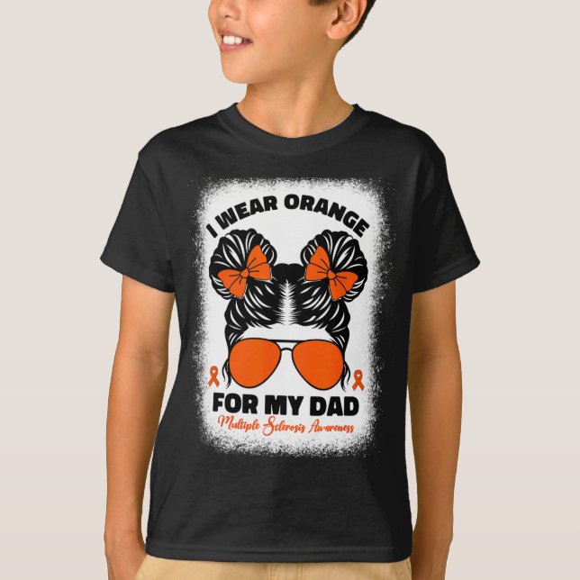 Camiseta Vestir Laranja Para O Meu Pai Sra. Múltiplas Crian (Frente)