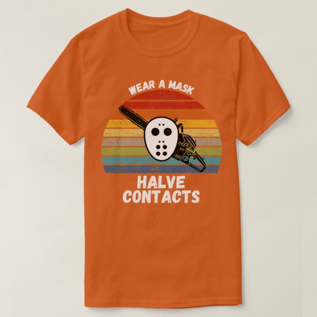 Camiseta Vestir Metade Dos Contatos De Máscara (Frente do Design)