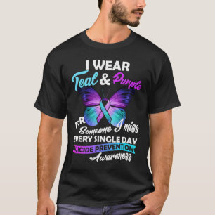 Camiseta Vestir O Teal & Roxo Para Alguém Que Sinto Fal