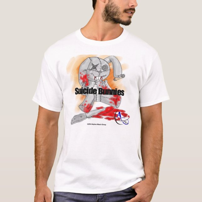 Camiseta Vestir os coelhos do suicídio do grupo de rock do (Frente)