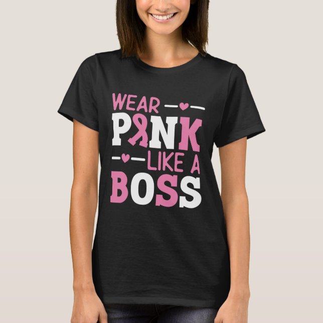 Camiseta Vestir Rosa Como Um Cancer De Fita Rosa Do Chão (Frente)