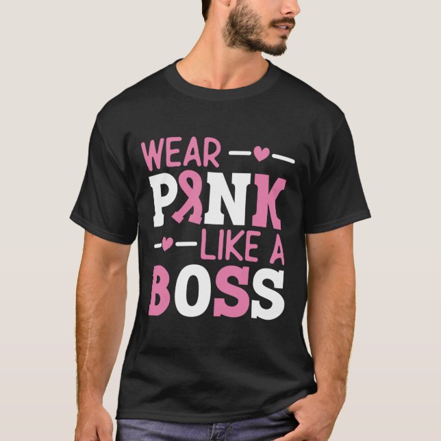 Camiseta Vestir Rosa Como Um Cancer De Fita Rosa Do Chão (Frente)