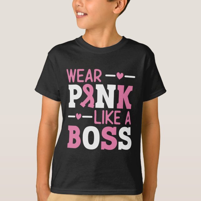 Camiseta Vestir Rosa Como Um Cancer De Fita Rosa Do Chão (Frente)