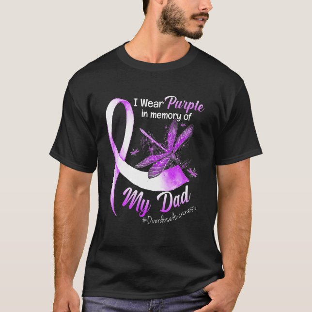 Camiseta Vestir Roxo Em Memória Da Consciência Da Sobredosa (Frente)