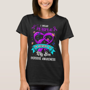 Camiseta Vestir Roxo Em Memória Da Consciência Da Sobredosa