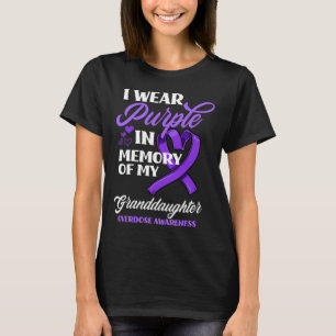 Camiseta Vestir Roxo Em Memória Da Sobredosagem Da Minha Av