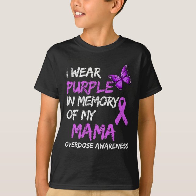Camiseta Vestir Roxo Em Memória Das Minhas Awarenes De Sobr (Frente)