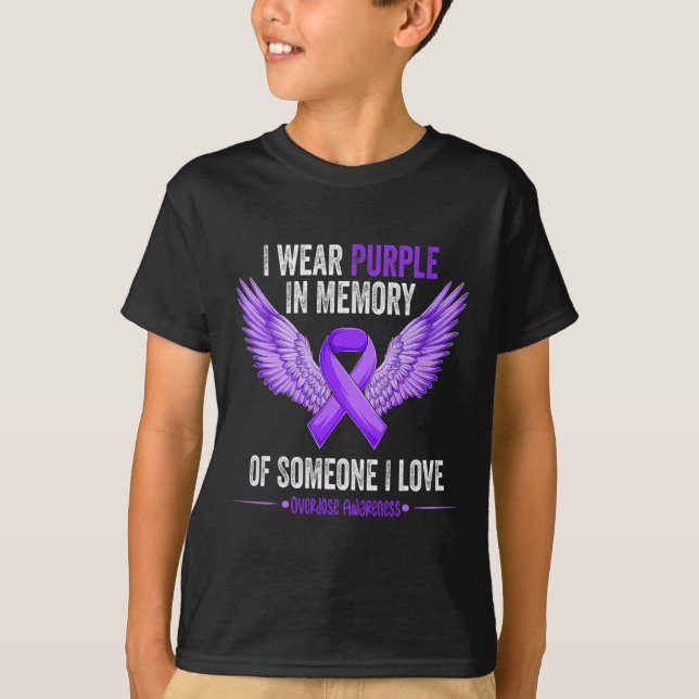 Camiseta Vestir Roxo Em Memória De Alguém Que Eu Amo Sobred (Frente)