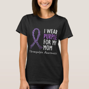 Camiseta Vestir Roxo Para Minha Mãe Fibromialgia, Fíria De