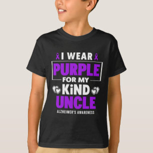 Camiseta Vestir Roxo para o Awarene do meu tio Alzheimerhei