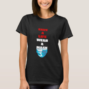 Camiseta Vestir Uma Máscara Salvar Uma Folha De Vida Longa