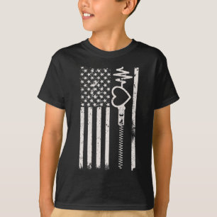 Camiseta Vestir Vermelho Em Fevereiro Nos Eua Sinalizador P