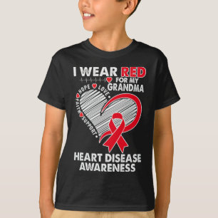 Camiseta Vestir Vermelho Para A Sensibilização Para A Doenç