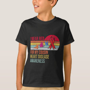 Camiseta Vestir Vermelho Para Minha Consciência Da Doença C